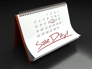 Sale important day, calendar concept