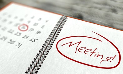 Meeting important day, calendar concept