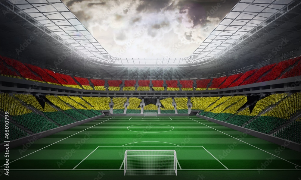 Poster composite image of digitally generated ghana national flag