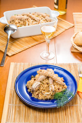 Porzione di risotto con cicale