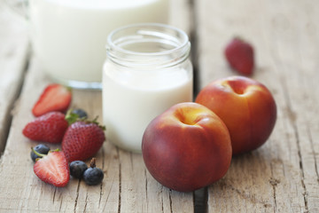 Fruits and milk