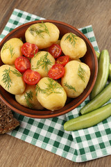 Young boiled potatoes