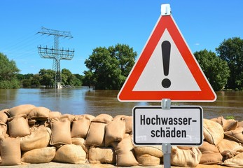Hochwasser an der Elbe in Magdeburg