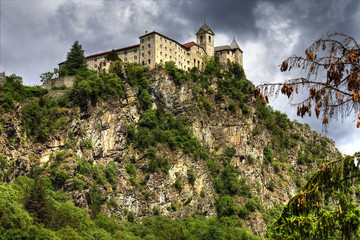 Fototapeta na wymiar impressive castle on rock, north of Italy