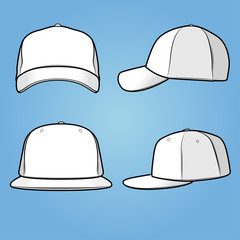 Front and side views of a normal+fitted cap/hat