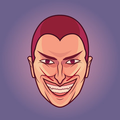 Cartoon face of a devil/villain