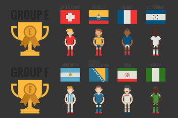 Fototapeta premium soccer icons Group E-F