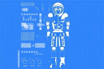 Obraz premium Astronaut Blueprint