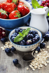 Healthy breakfast - muesli and berries