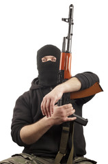 Man in mask with gun