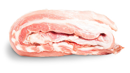 Raw Pork Ribs On A Roll Lying On Its Side