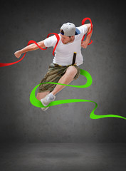 male dancer jumping in the air