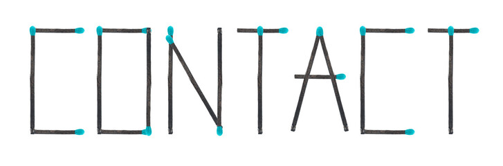 Word contact written usign safety matches