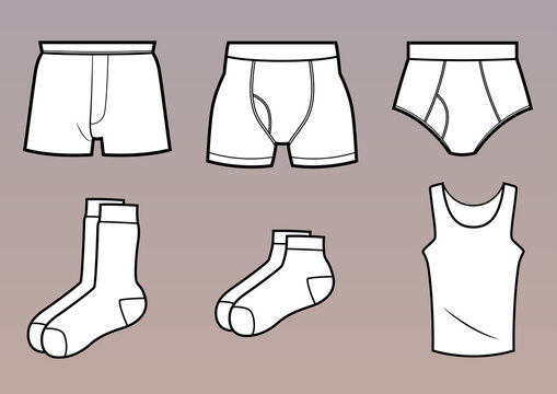 Set of different undergarments
