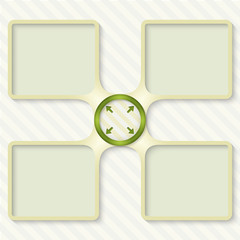 Obraz premium four boxes for entering text with arrows