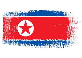 brushstroke flag North Korea