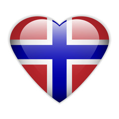 Obraz premium Norway flag button.