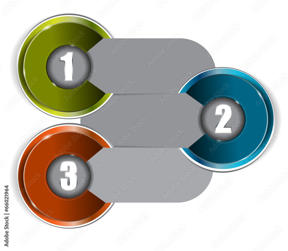 Poster Abstract colorful vector background with three steps