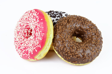 Delicious donuts isolated on a white background
