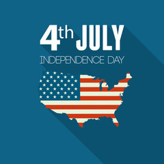 American Independence Day  Patriotic background. Flat design