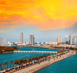 Macarthur Causeway in Miami Beach