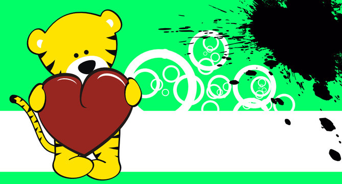 tiger cartoon love background in vector format