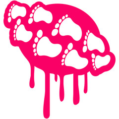 Fußabdrücke Mädchen Graffiti Stempel