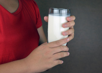 Children drink in a glass