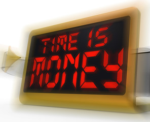Time Is Money Digital Clock Shows Valuable And Important Resourc