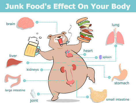 Junk Food's Effect On Your Body illustration
