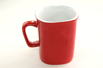 coffee red cup on white background