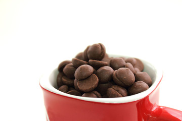 chocolate chip in red cup