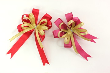 ribbon bow present on white background