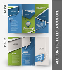 Tri-Fold Call Center Mock up & Brochure Design