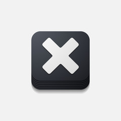 square button: cross