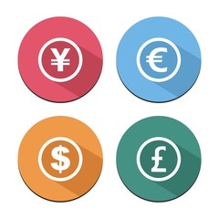 currency flat icon with shadow - ball icons