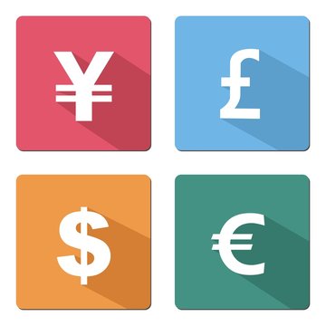 flat icon - currency with shadow