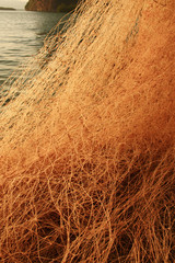 Closeup view of Fishing net