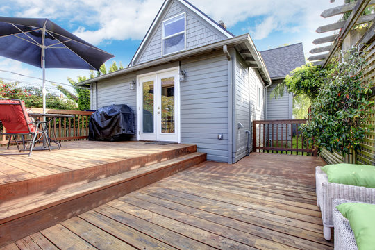 Backyard deck with patio area