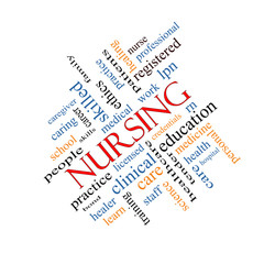 Nursing Word Cloud Concept Angled