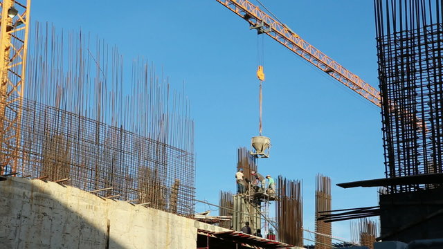 Crane working in construction site