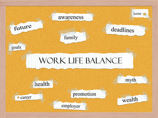 Work Life Balance Corkboard Word Concept