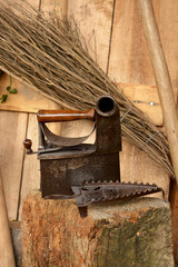 plancha antigua de metal