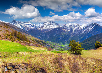View from the pass Col de Vars.