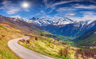 View from the pass Col de Vars.