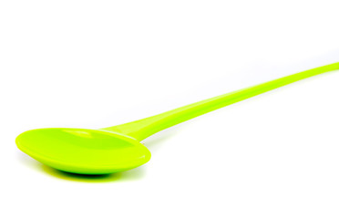 plastic ladle isolated on white.