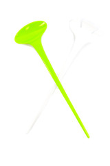 plastic ladle isolated on white.