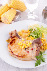 pork chop and vegetable