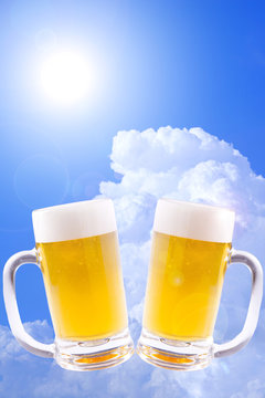 青空とビール