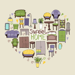 Naklejka premium Sweet Home concept